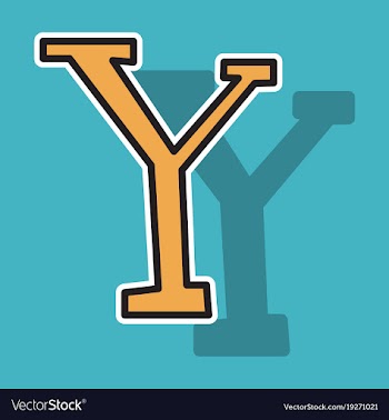 Sticker yahoo icon social company logo search vector image