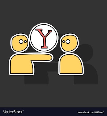 Sticker yahoo icon social company logo search vector image
