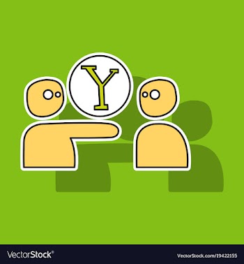 Sticker yahoo icon social company logo search vector image