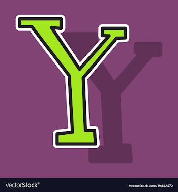 Sticker yahoo icon social company logo search vector image