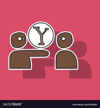 Sticker yahoo icon social company logo search vector image