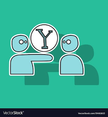 Sticker yahoo icon social company logo search vector image