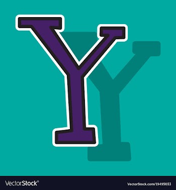 Sticker yahoo icon social company logo search vector image