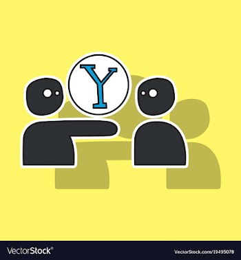 Sticker yahoo icon social company logo search vector image