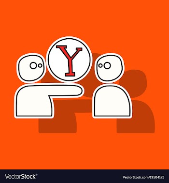 Sticker yahoo icon social company logo search vector image