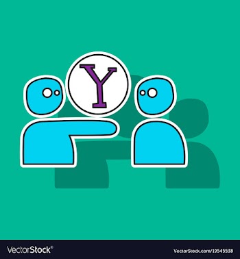 Sticker yahoo icon social company logo search vector image