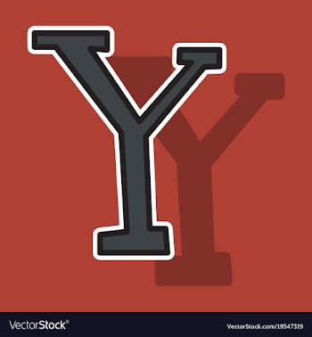 Sticker yahoo icon social company logo search vector image