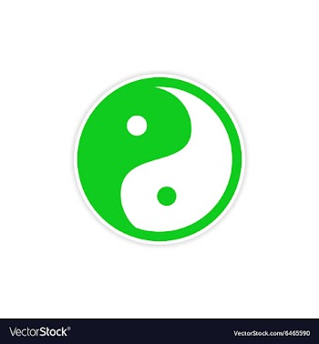 Sticker yin yang vector image