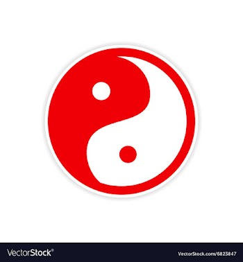 Sticker yin yang vector image