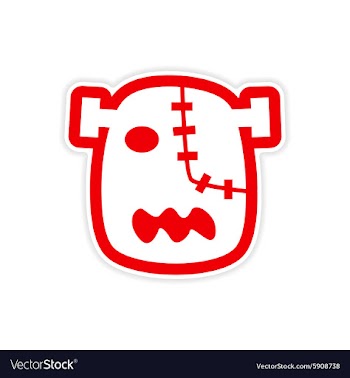 Sticker Zombie head on a white background vector image
