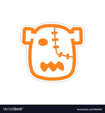 Sticker Zombie head on a white background vector image