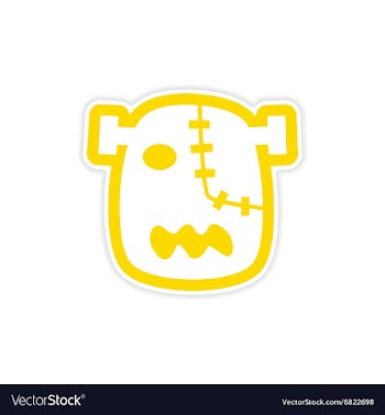 Sticker Zombie head on a white background vector image