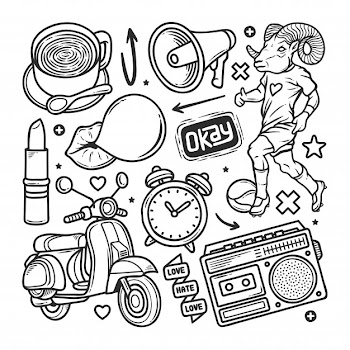 Stickers hand drawn doodle Free Vector