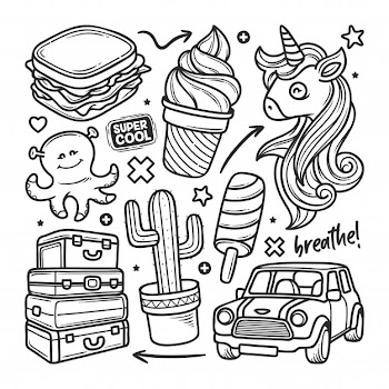 Stickers hand drawn doodle Free Vector