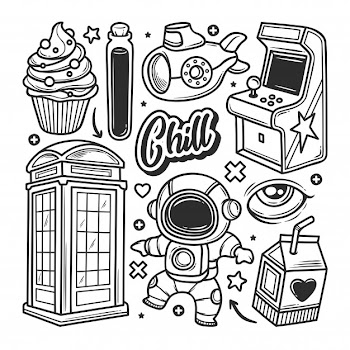 Stickers hand drawn doodle Free Vector