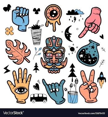 stickers hand drawn doodle tattoo style