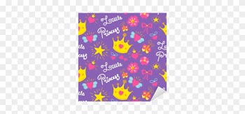 Stickers Little Princess Pattern Vector Cute Girl Background - Cute Background For Girls
