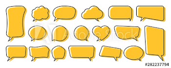Stickers of speech bubbles vector set