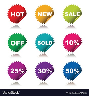 Stickers set with shadow vector image
