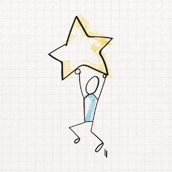 Stickman holding up a star, | Free Vector - rawpixel