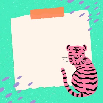 Sticky note frame background, tiger | Free Photo - rawpixel