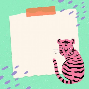 Sticky note frame background, tiger | Free Vector - rawpixel