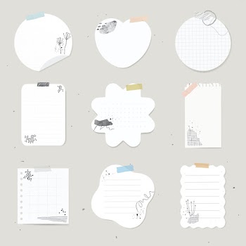 Sticky note psd element set with memphis… | Free stock illustration | High Resolution graphic