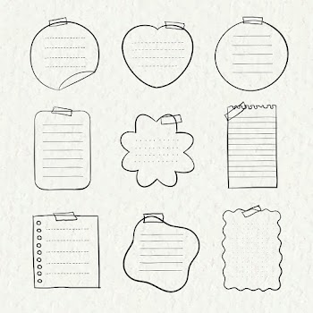 Sticky note psd set in hand drawn style | Free stock illustration | High Resolution graphic
