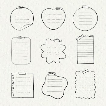 Sticky note vector set in hand drawn style | Free stock illustration | High Resolution graphic