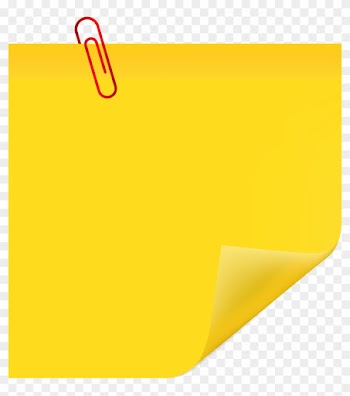 Sticky Note With Paperclip Png Clip Art - Post It With Paperclip Clip Art