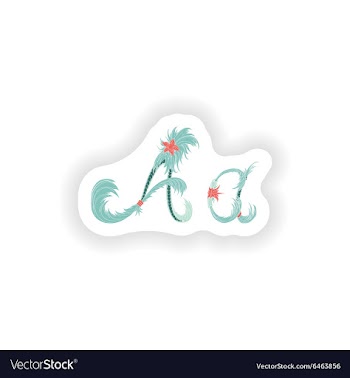 Stiker Abstract letter A logo icon in Blue vector image