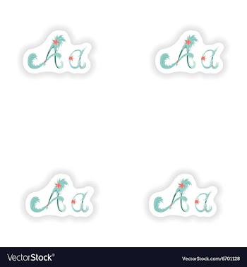 Stiker Abstract letter A logo icon in Blue vector image