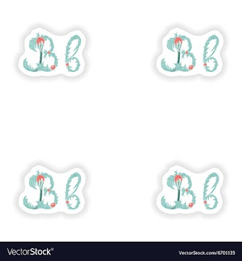 Stiker Abstract letter B logo icon in Blue vector image