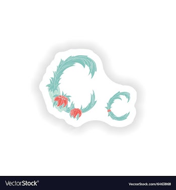 Stiker Abstract letter C logo icon in Blue vector image