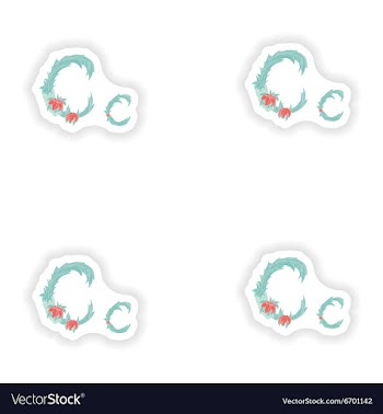 Stiker Abstract letter C logo icon in Blue vector image