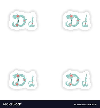 Stiker Abstract letter D logo icon in Blue vector image