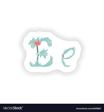 Stiker Abstract letter E logo icon in Blue vector image
