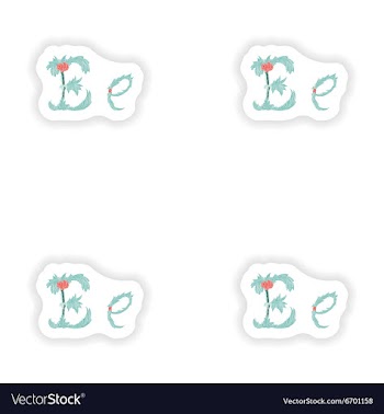 Stiker Abstract letter E logo icon in Blue vector image