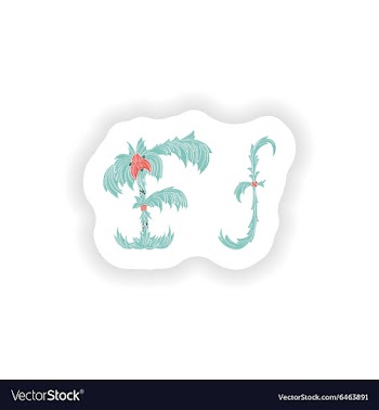 Stiker Abstract letter F logo icon in Blue vector image