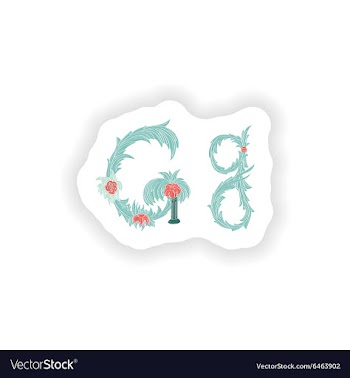 Stiker Abstract letter G logo icon in Blue vector image