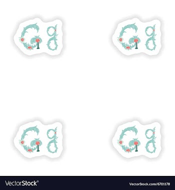 Stiker Abstract letter G logo icon in Blue vector image