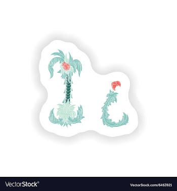 Stiker Abstract letter I logo icon in Blue vector image