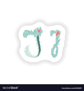Stiker Abstract letter J logo icon in Blue vector image