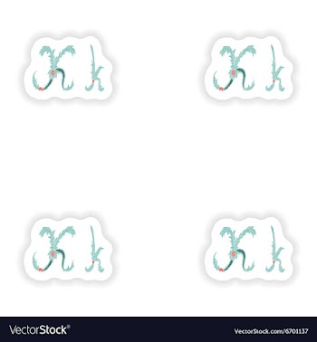 Stiker Abstract letter K logo icon in Blue vector image