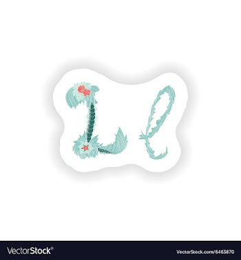 Stiker Abstract letter L logo icon in Blue vector image