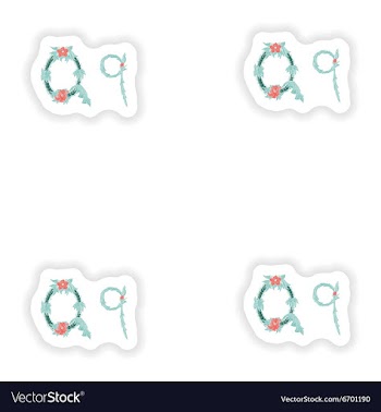 Stiker Abstract letter Q logo icon in Blue vector image