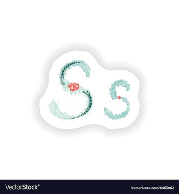 Stiker Abstract letter S logo icon in Blue vector image