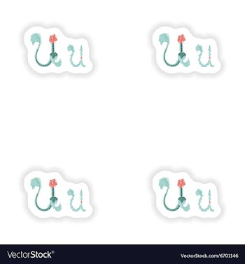 Stiker Abstract letter U logo icon in Blue vector image