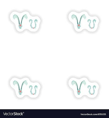Stiker Abstract letter V logo icon in Blue vector image