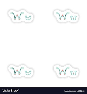 Stiker Abstract letter W logo icon in Blue vector image